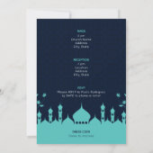 Turquoise Midnight Blue Arabian Nights Quinceañera Kaart (Achterkant)