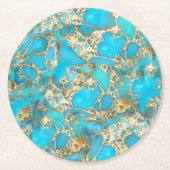 turquoise minerale steen ronde kartonnen onderzetter (Voorkant)