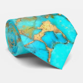 turquoise minerale steen stropdas (Opgerold)