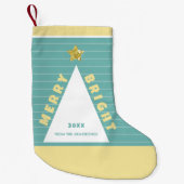 Turquoise Minimalist Christmas Tree Stocking Kleine Kerstsok (Voorkant)