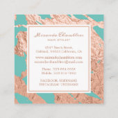 Turquoise Minimalist Luxury Pink Marble Pattern Kortingskaartje (Achterkant)