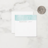 Turquoise minimalistische distress gescheurde noti notitiekaartje (Voorkant / Achterkant in situ)