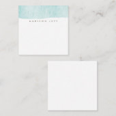 Turquoise minimalistische distress gescheurde noti notitiekaartje (Voorkant / Achterkant)