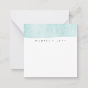 Turquoise minimalistische distress gescheurde noti notitiekaartje