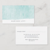 Turquoise minimalistische distressed gescheurde Ka Afsprakenkaartje (Voorkant / Achterkant)
