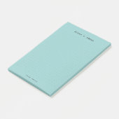 Turquoise minimalistische gepersonaliseerde retro post-it® notes (Schuin)