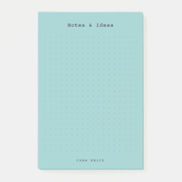 Turquoise minimalistische gepersonaliseerde retro  post-it® notes