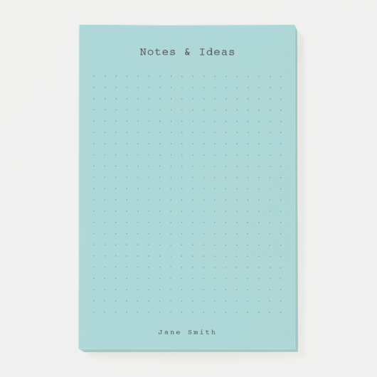 Turquoise minimalistische gepersonaliseerde retro post-it® notes (Voorkant)