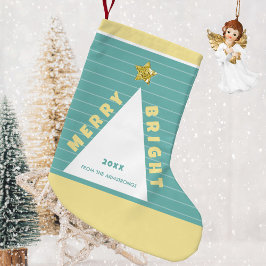 Turquoise Minimalistische Kerstboom Sock Kleine Kerstsok