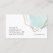 Turquoise - minimalistische moderne Waterverf Visitekaartje (Achterkant)