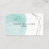 Turquoise - minimalistische moderne Waterverf Visitekaartje (Voorkant)
