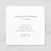 Turquoise minimalistische Waterverf marmeren patro Vierkante Visitekaartje (Achterkant)