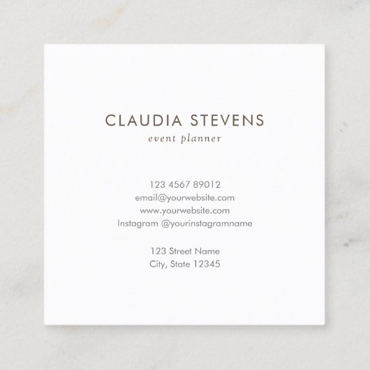 Turquoise minimalistische Waterverf marmeren patro Vierkante Visitekaartje (Achterkant)