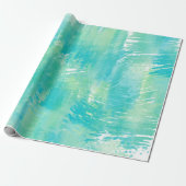 Turquoise Mint Abstract Cadeaupapier (Uitgerold)