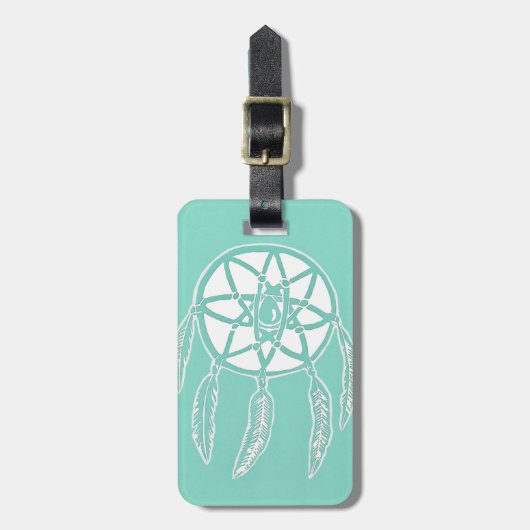 Turquoise Mint Dreamweaver Bagagelabel (Voorkant verticaal)