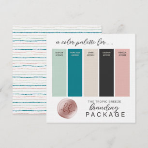 Turquoise Mint Grijs Beige & Roze Kleurenpalet Kaa Kaart