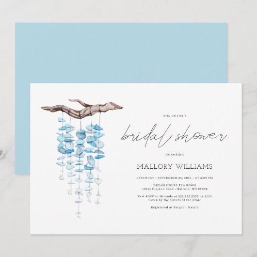 turquoise mobiel Vrijgezellenfeest van shell Kaart (Voorkant / Achterkant)