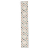 Turquoise Mocha Geometric Table Runner Lange Tafelloper (Voorkant)
