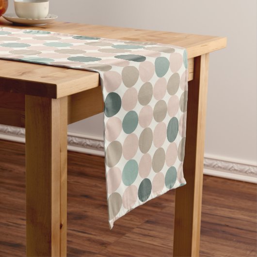 Turquoise Mocha Geometrische Tafel Runner Lange Tafelloper (Voorbeeld)