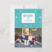 Turquoise Modern Berry Holiday Fotokaart Kaart (Voorkant)