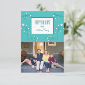 Turquoise Modern Berry Holiday Fotokaart Kaart (Staand voorkant)