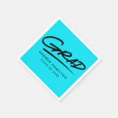 Turquoise Modern Dashed Afstuderen Servet (Hoek)