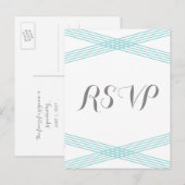 Turquoise Modern Deco Response Briefkaart (Voorkant / Achterkant)