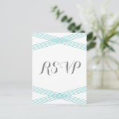 Turquoise Modern Deco Response Briefkaart (Staand voorkant)