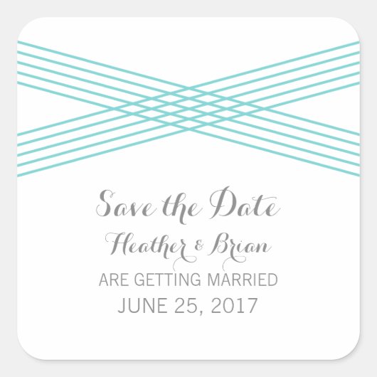 Turquoise Modern Deco sparen de Stickers van de Da (Voorkant)