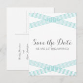 Turquoise Modern Deco sparen het Briefkaart van de (Voorkant / Achterkant)