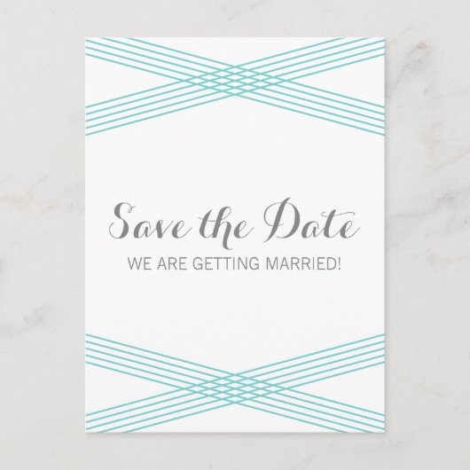 Turquoise Modern Deco sparen het Briefkaart van de (Voorkant)