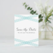 Turquoise Modern Deco sparen het Briefkaart van de (Staand voorkant)