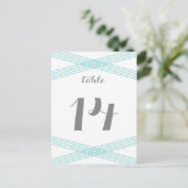 Turquoise Modern Deco Table Briefkaart (Staand voorkant)