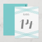 Turquoise Modern Deco Table Briefkaart (Voorkant / Achterkant)