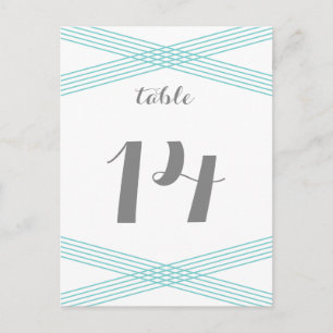 Turquoise Modern Deco Table Briefkaart