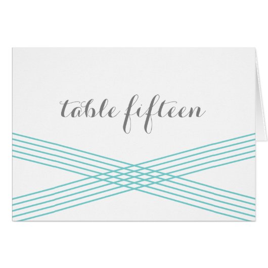 Turquoise Modern Deco Table Number Kaart (Voorkant Horizontaal)