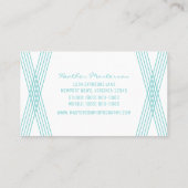 Turquoise Modern Deco Visitekaartje (Achterkant)