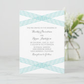 Turquoise Modern Deco Wedding Invite Kaart (Staand voorkant)