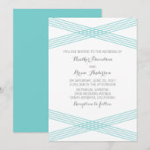 Turquoise Modern Deco Wedding Invite Kaart (Voorkant / Achterkant)