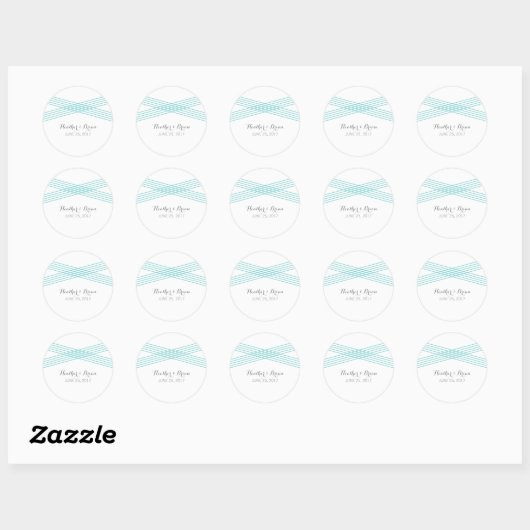 Turquoise Modern Deco Wedding Stickers (Vel)
