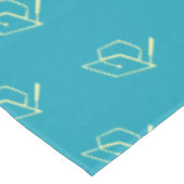 Turquoise Modern Graduation Photo Cap Pattern Tabl Tafelkleed (Gekanteld)