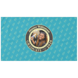 Turquoise Modern Graduation Photo Cap Pattern Tafelkleed