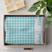 Turquoise Modern Houndstooth w/custom message Tissuepapier (Geschenk)