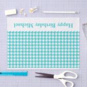 Turquoise Modern Houndstooth w/custom message Tissuepapier (Craft)