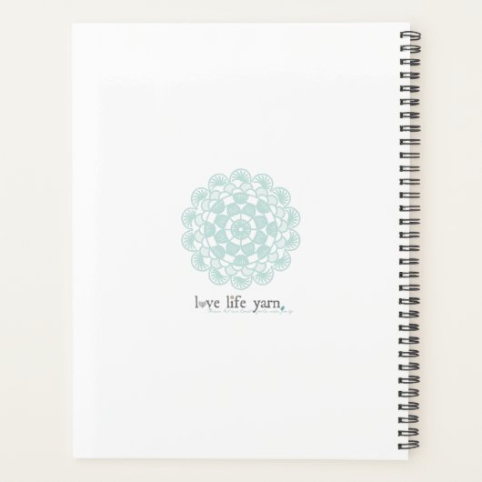 Turquoise Modern Knitting Planner (Achterkant)