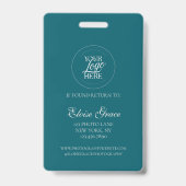 Turquoise Modern Logo Photo Photographer Badge (Back)