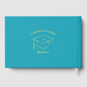 Turquoise Modern Photo Graduation Party Gold Gastenboek (Achterkant)