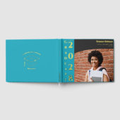 Turquoise Modern Photo Graduation Party Gold Gastenboek (Volledig)