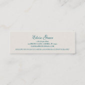 Turquoise Modern Photo Photographer  Mini Visitekaartje (Achterkant)