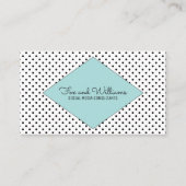 Turquoise Modern Polka Dots Visitekaartje (Voorkant)